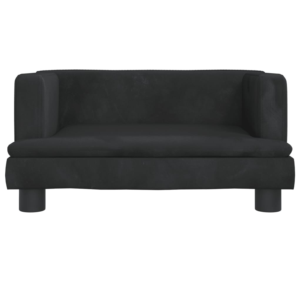 vidaXL Canapea pentru copii, negru, 60x40x30 cm, catifea vidaXL Canapea pentru copii, negru, 60x40x30 cm, catifea