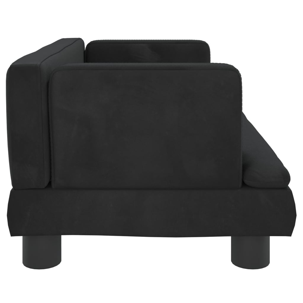 vidaXL Canapea pentru copii, negru, 60x40x30 cm, catifea vidaXL Canapea pentru copii, negru, 60x40x30 cm, catifea