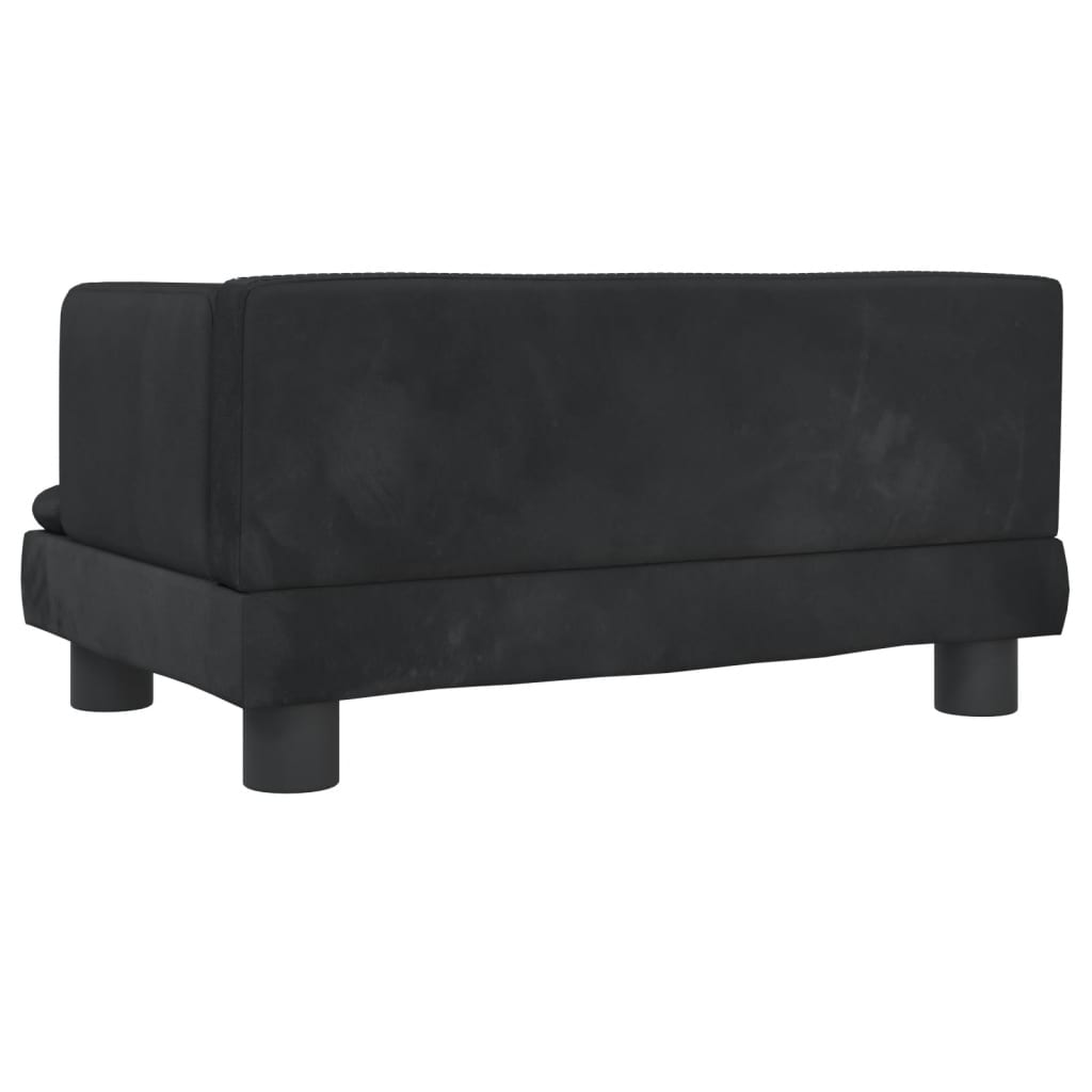 vidaXL Canapea pentru copii, negru, 60x40x30 cm, catifea vidaXL Canapea pentru copii, negru, 60x40x30 cm, catifea