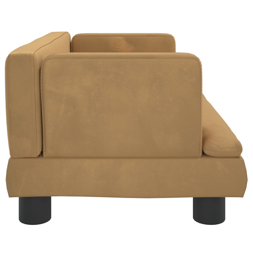 vidaXL Canapea pentru copii, maro, 60x40x30 cm, catifea