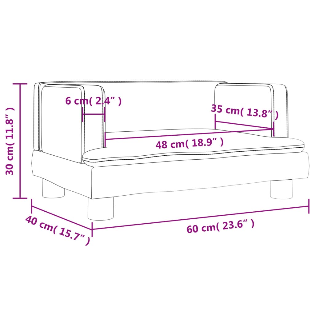 vidaXL Canapea pentru copii, crem, 60x40x30 cm, catifea vidaXL Canapea pentru copii, crem, 60x40x30 cm, catifea