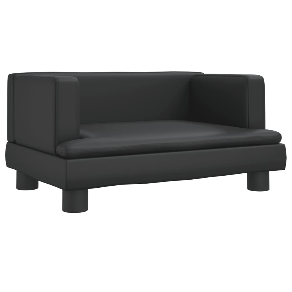 vidaXL Canapea pentru copii, negru, 60x40x30 cm, piele ecologică vidaXL Canapea pentru copii, negru, 60x40x30 cm, piele ecologică