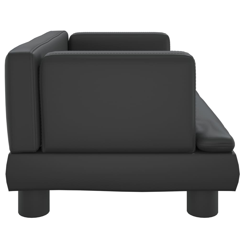 vidaXL Canapea pentru copii, negru, 60x40x30 cm, piele ecologică vidaXL Canapea pentru copii, negru, 60x40x30 cm, piele ecologică