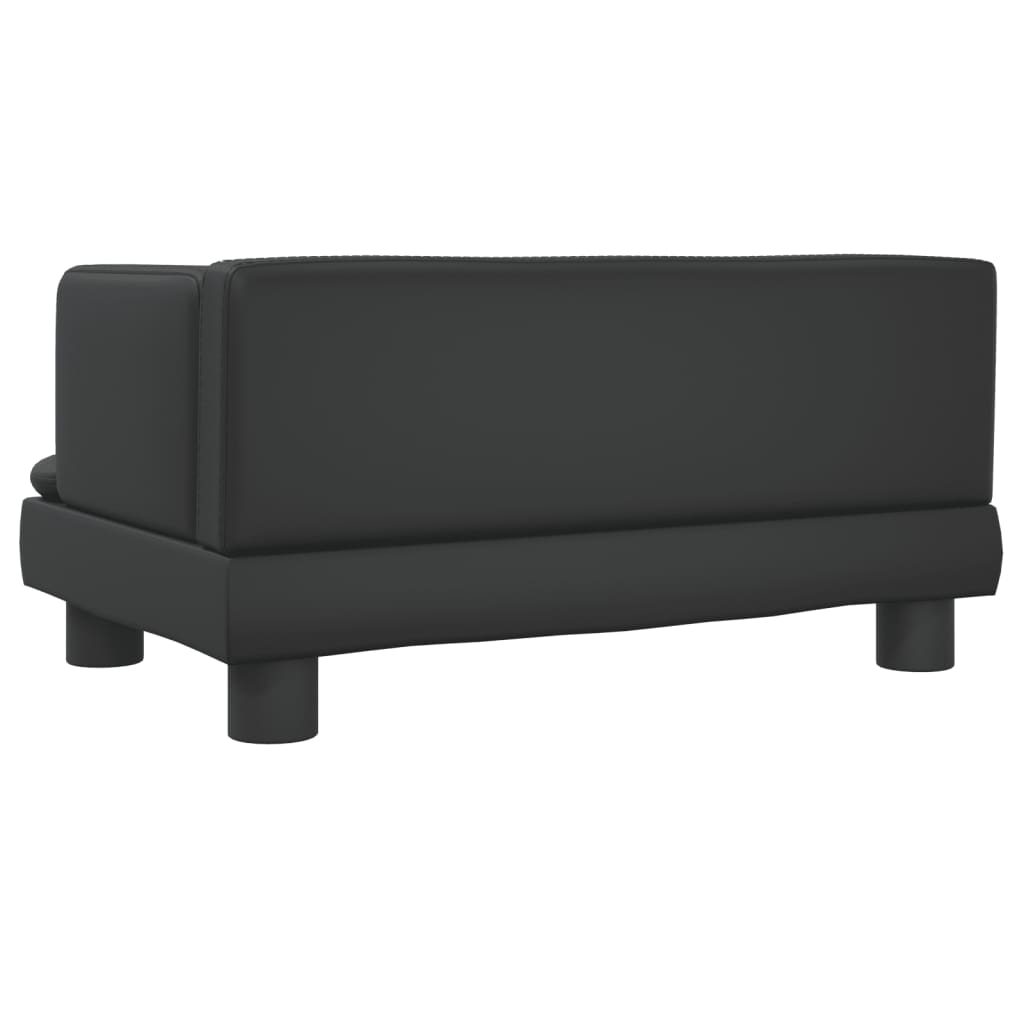 vidaXL Canapea pentru copii, negru, 60x40x30 cm, piele ecologică vidaXL Canapea pentru copii, negru, 60x40x30 cm, piele ecologică