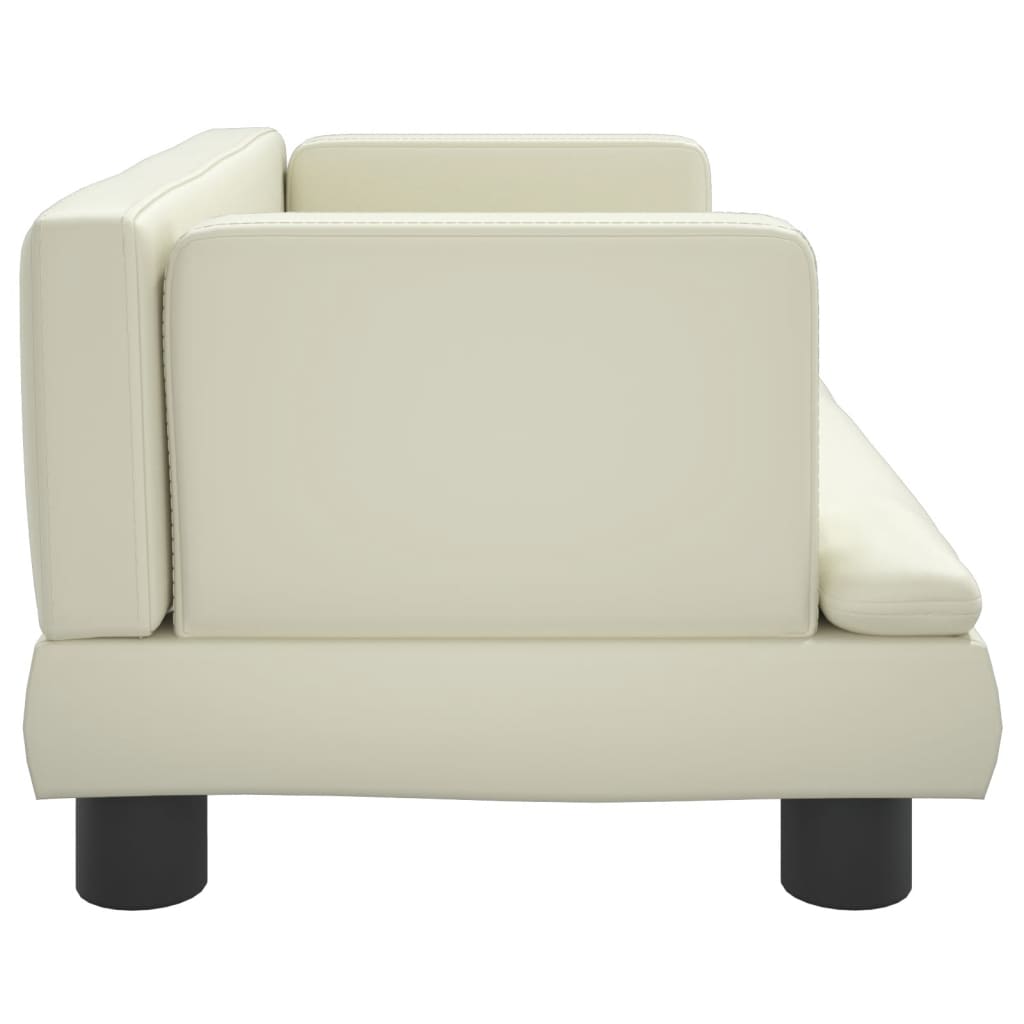 vidaXL Canapea pentru copii, crem, 60x40x30 cm, piele ecologică vidaXL Canapea pentru copii, crem, 60x40x30 cm, piele ecologică