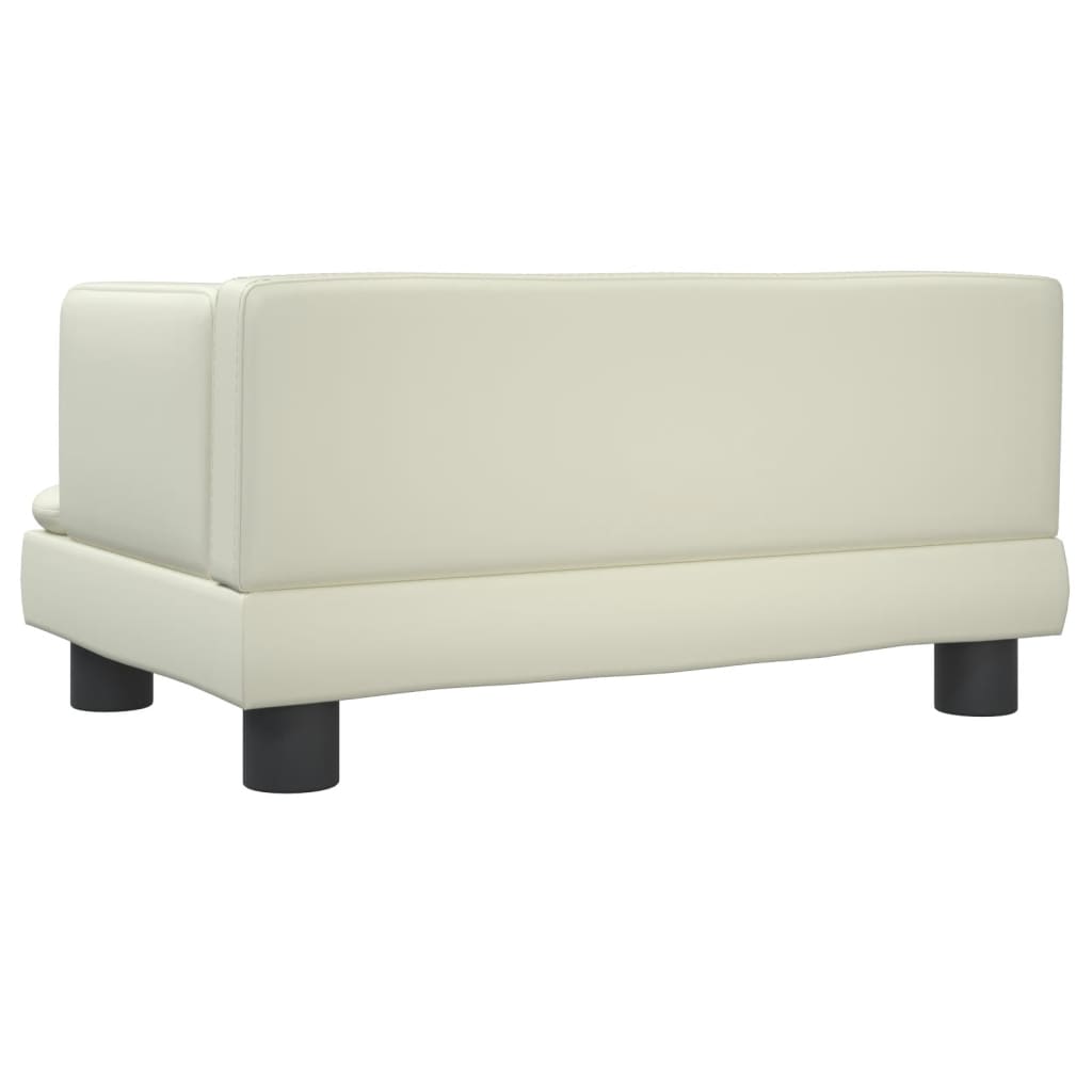 vidaXL Canapea pentru copii, crem, 60x40x30 cm, piele ecologică vidaXL Canapea pentru copii, crem, 60x40x30 cm, piele ecologică