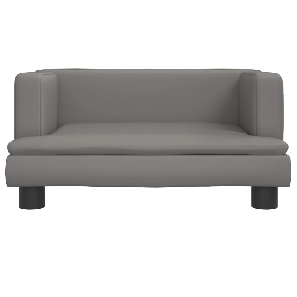 vidaXL Canapea pentru copii, gri, 60x40x30 cm, piele ecologică vidaXL Canapea pentru copii, gri, 60x40x30 cm, piele ecologică