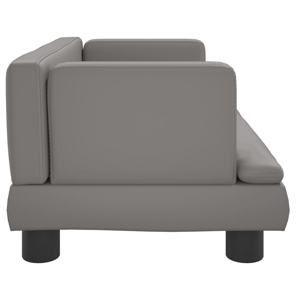 vidaXL Canapea pentru copii, gri, 60x40x30 cm, piele ecologică vidaXL Canapea pentru copii, gri, 60x40x30 cm, piele ecologică