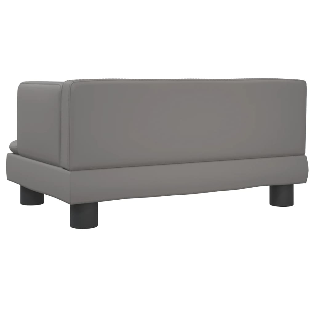 vidaXL Canapea pentru copii, gri, 60x40x30 cm, piele ecologică vidaXL Canapea pentru copii, gri, 60x40x30 cm, piele ecologică