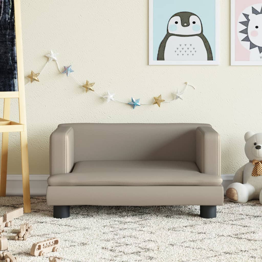 vidaXL Canapea pentru copii, cappuccino, 60x40x30 cm, piele ecologică vidaXL Canapea pentru copii, cappuccino, 60x40x30 cm, piele ecologică