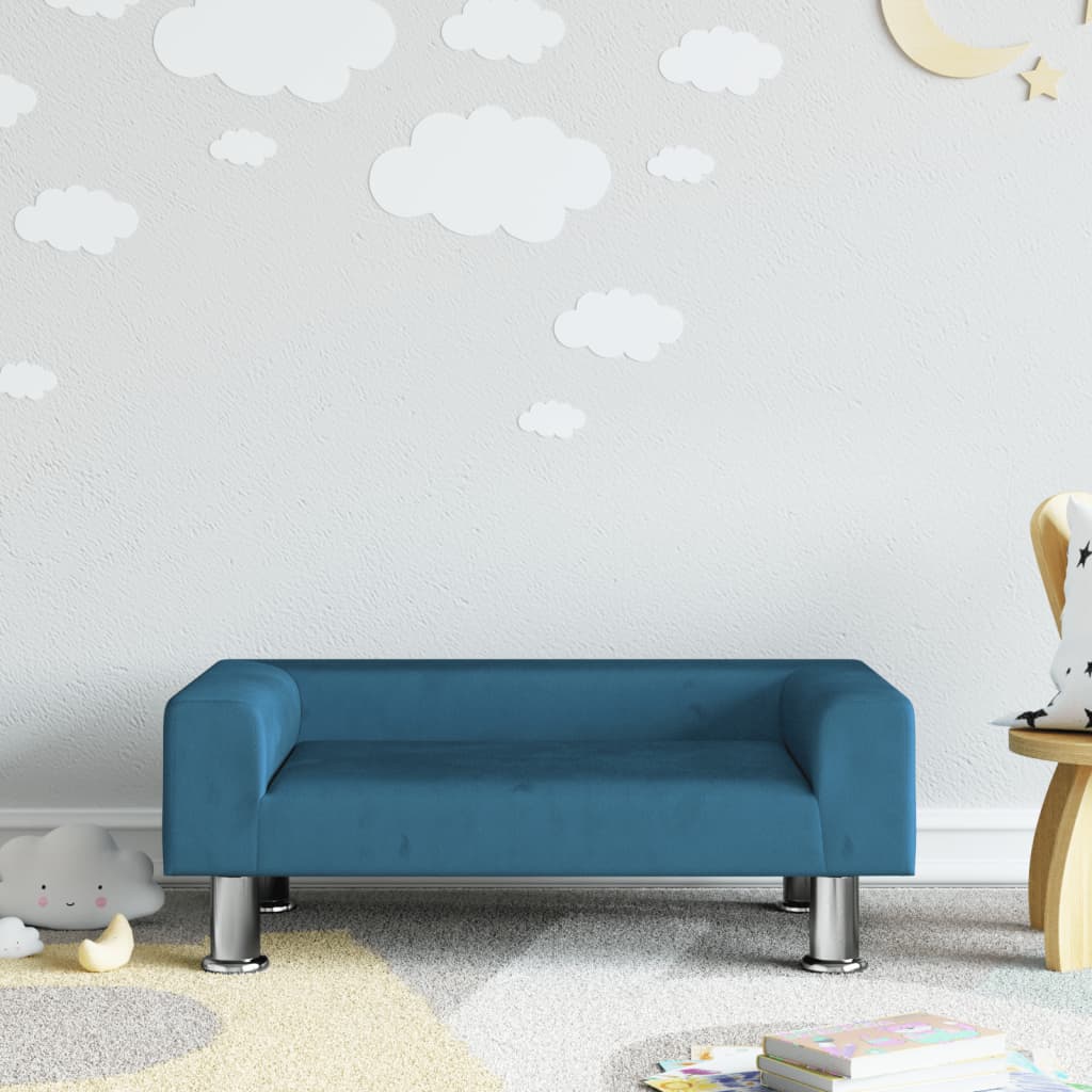 vidaXL Canapea pentru copii, albastru, 70x45x26,5 cm, catifea vidaXL Canapea pentru copii, albastru, 70x45x26,5 cm, catifea