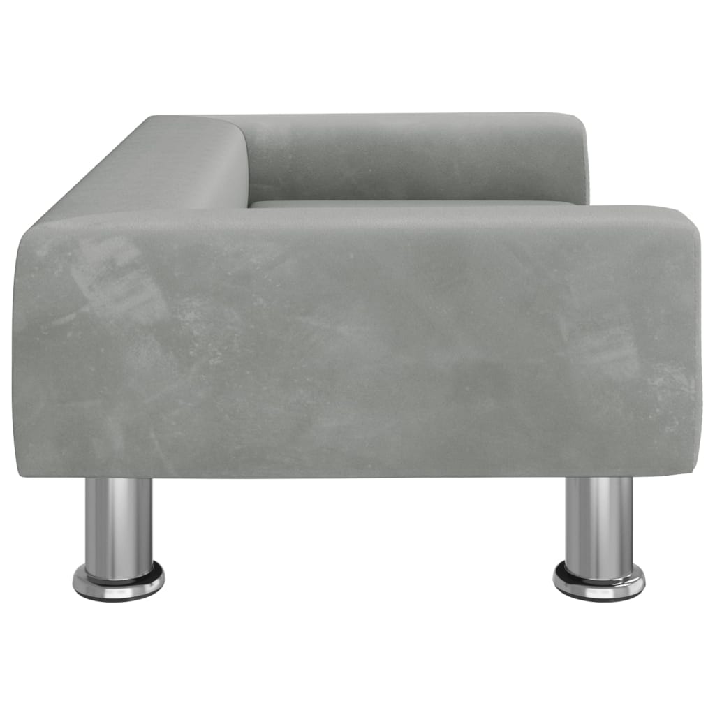 vidaXL Canapea pentru copii, gri deschis, 70x45x26,5 cm, catifea vidaXL Canapea pentru copii, gri deschis, 70x45x26,5 cm, catifea