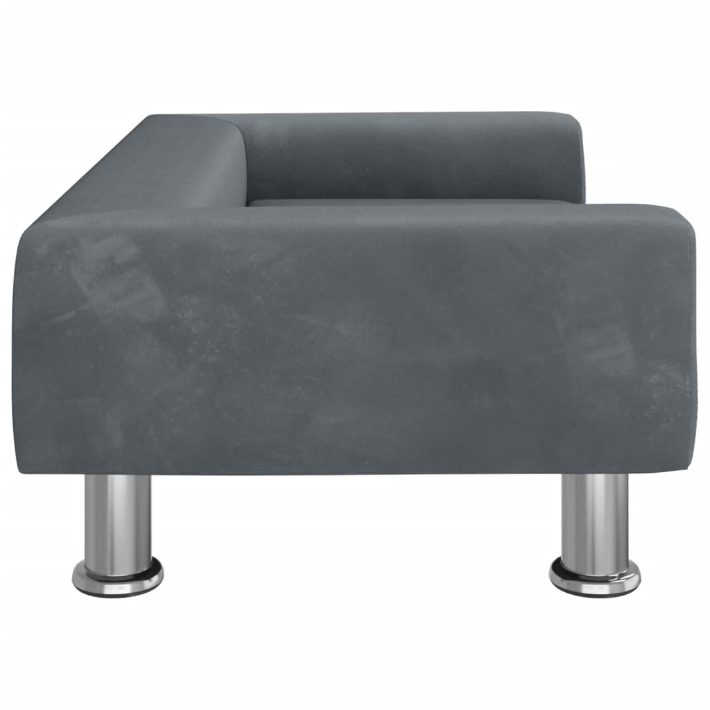 vidaXL Canapea pentru copii, gri închis, 70x45x26,5 cm, catifea vidaXL Canapea pentru copii, gri închis, 70x45x26,5 cm, catifea