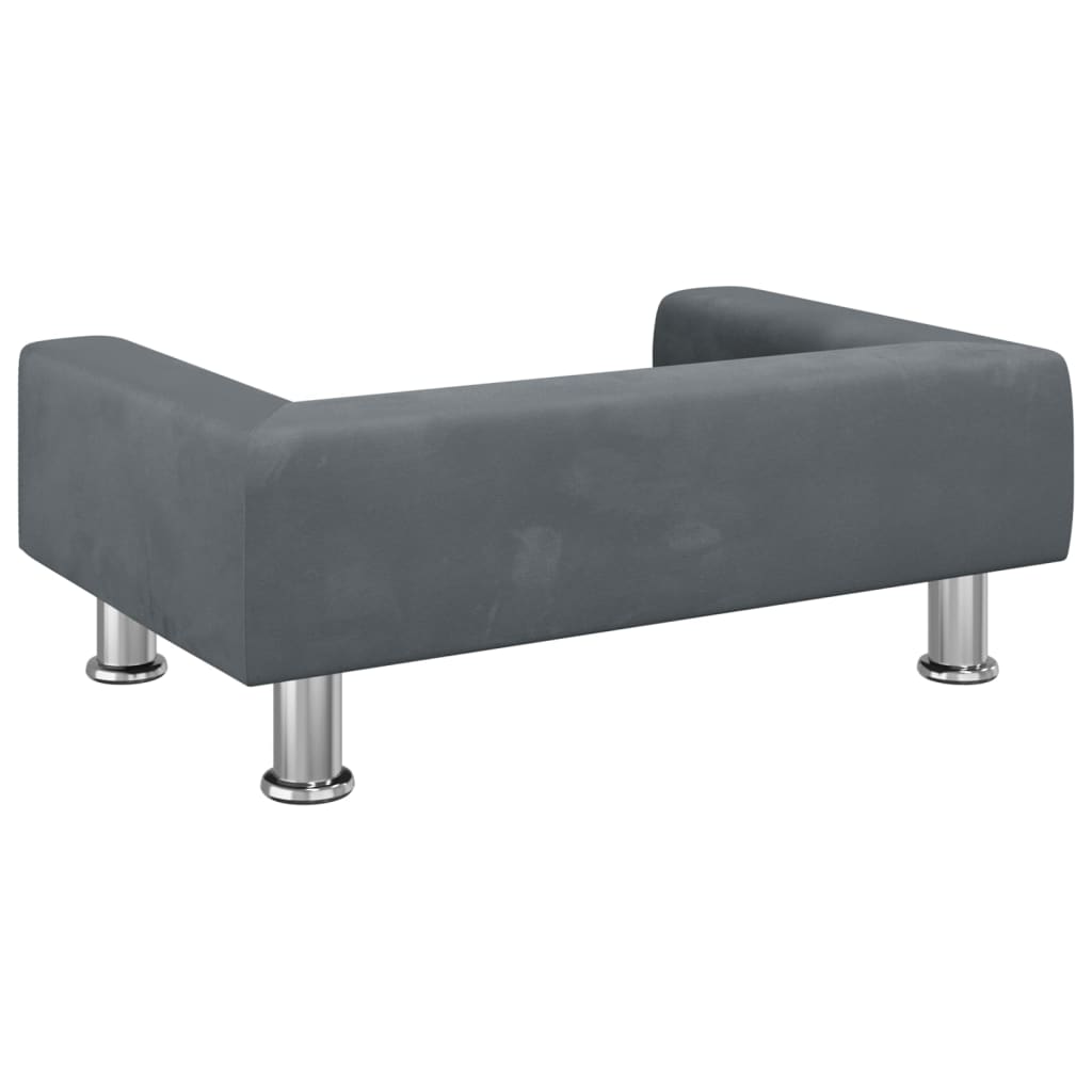vidaXL Canapea pentru copii, gri închis, 70x45x26,5 cm, catifea vidaXL Canapea pentru copii, gri închis, 70x45x26,5 cm, catifea