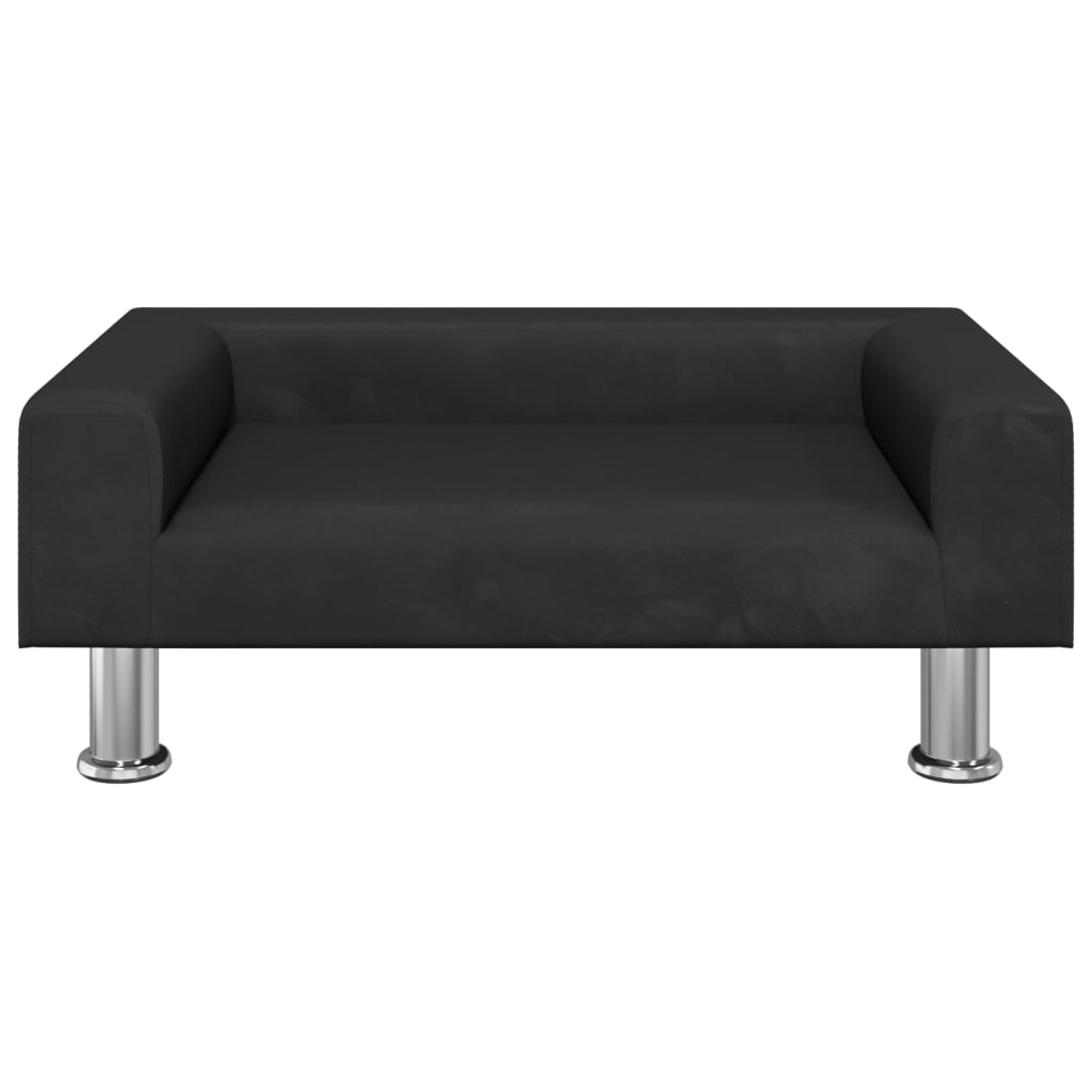 vidaXL Canapea pentru copii, negru, 70x45x26,5 cm, catifea