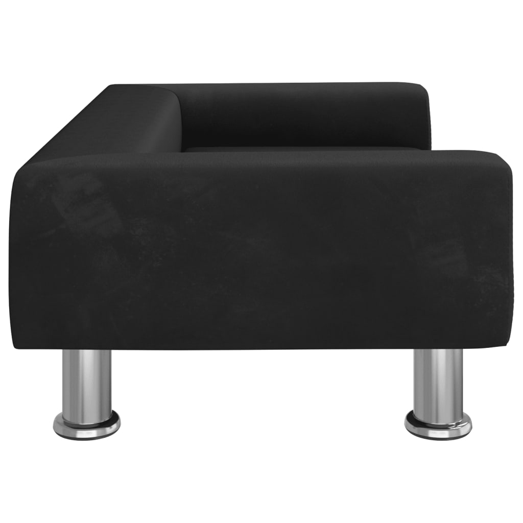 vidaXL Canapea pentru copii, negru, 70x45x26,5 cm, catifea
