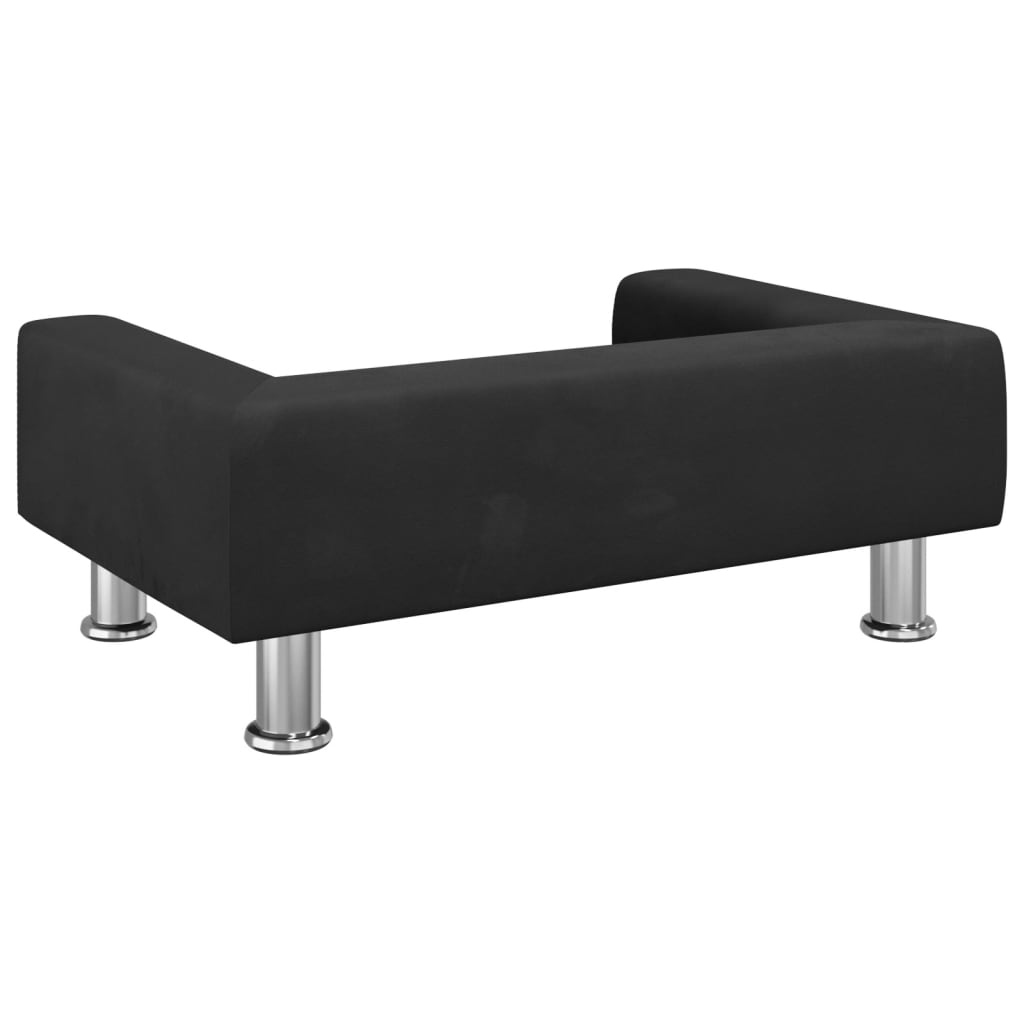 vidaXL Canapea pentru copii, negru, 70x45x26,5 cm, catifea