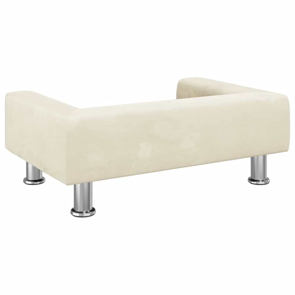 vidaXL Canapea pentru copii, crem, 70x45x26,5 cm, catifea vidaXL Canapea pentru copii, crem, 70x45x26,5 cm, catifea