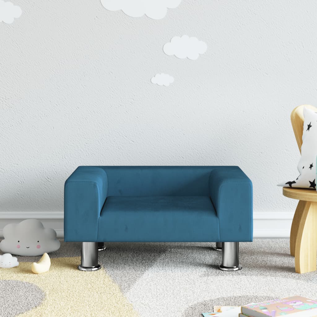 vidaXL Canapea pentru copii, albastru, 50x40x26,5 cm, catifea vidaXL Canapea pentru copii, albastru, 50x40x26,5 cm, catifea