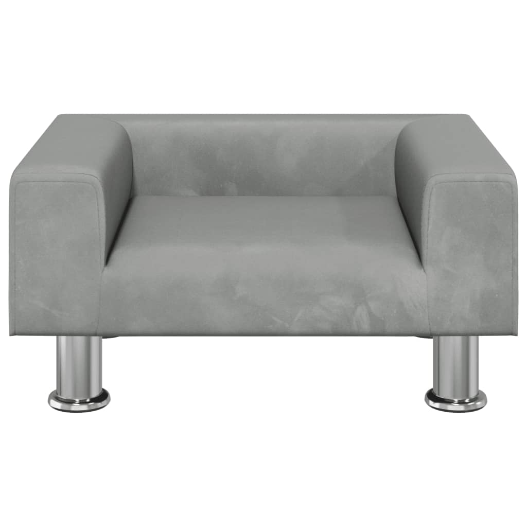 vidaXL Canapea pentru copii, gri deschis, 50x40x26,5 cm, catifea vidaXL Canapea pentru copii, gri deschis, 50x40x26,5 cm, catifea