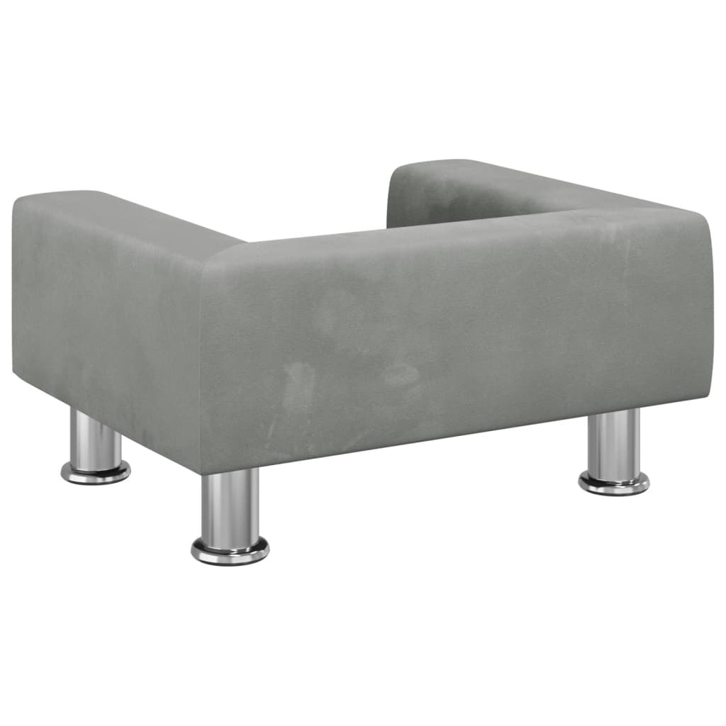 vidaXL Canapea pentru copii, gri deschis, 50x40x26,5 cm, catifea vidaXL Canapea pentru copii, gri deschis, 50x40x26,5 cm, catifea