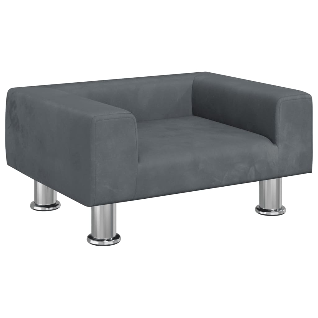 vidaXL Canapea pentru copii, gri închis, 50x40x26,5 cm, catifea vidaXL Canapea pentru copii, gri închis, 50x40x26,5 cm, catifea
