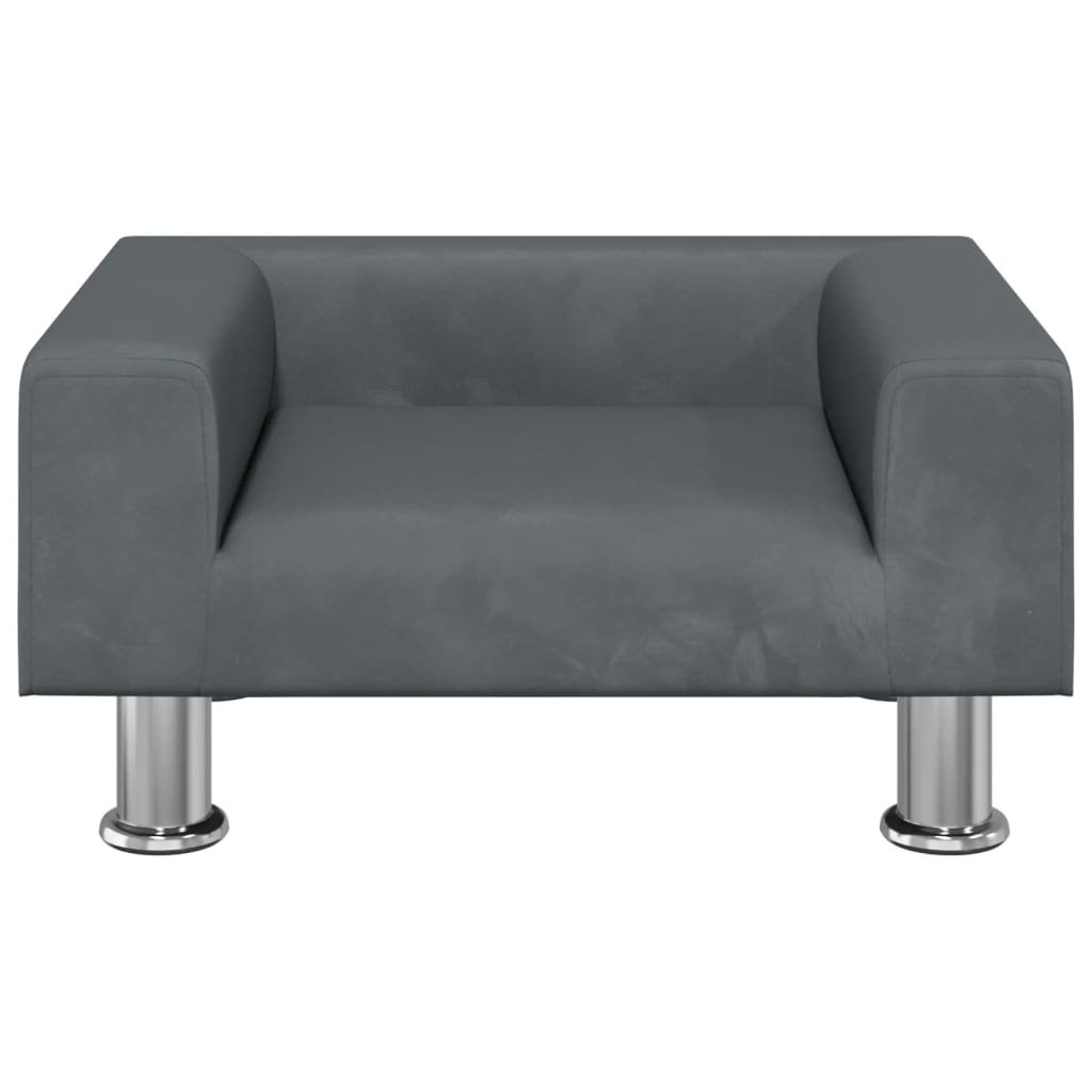 vidaXL Canapea pentru copii, gri închis, 50x40x26,5 cm, catifea vidaXL Canapea pentru copii, gri închis, 50x40x26,5 cm, catifea