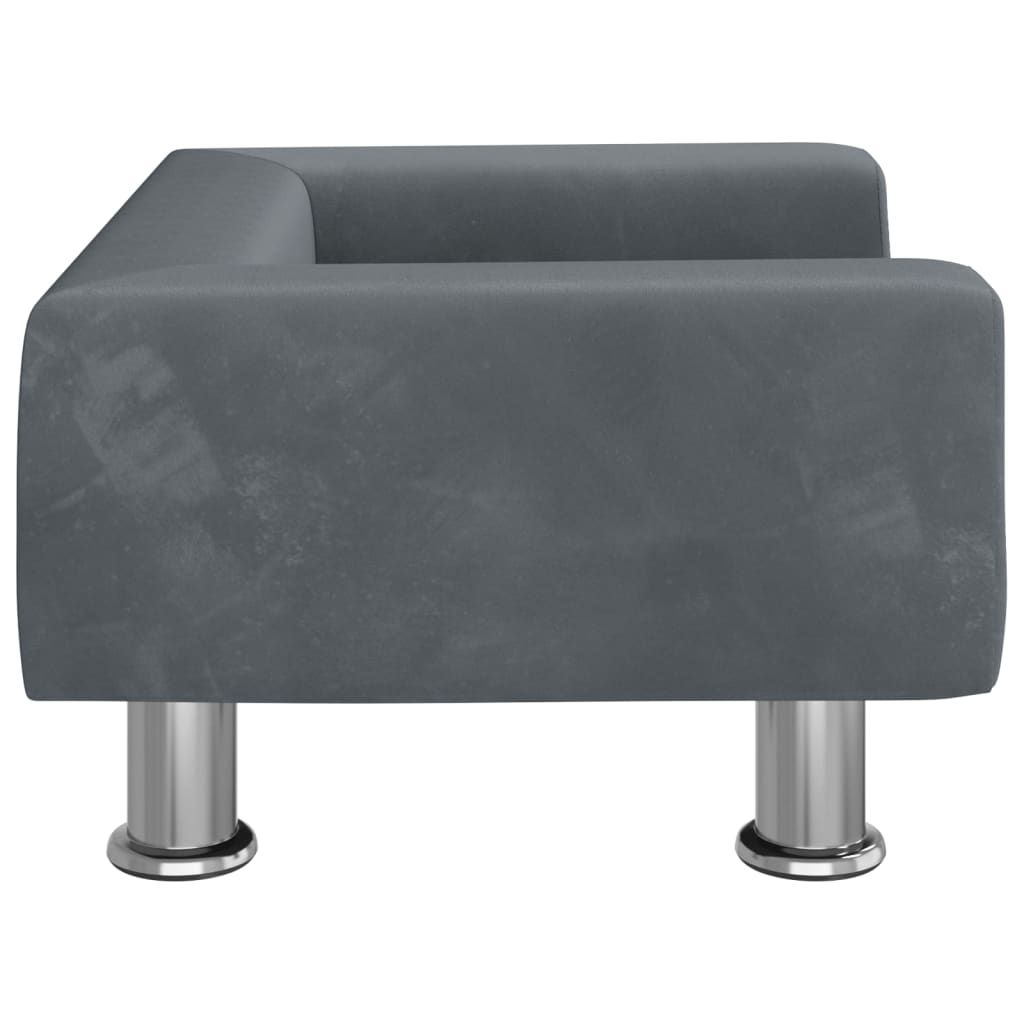 vidaXL Canapea pentru copii, gri închis, 50x40x26,5 cm, catifea vidaXL Canapea pentru copii, gri închis, 50x40x26,5 cm, catifea