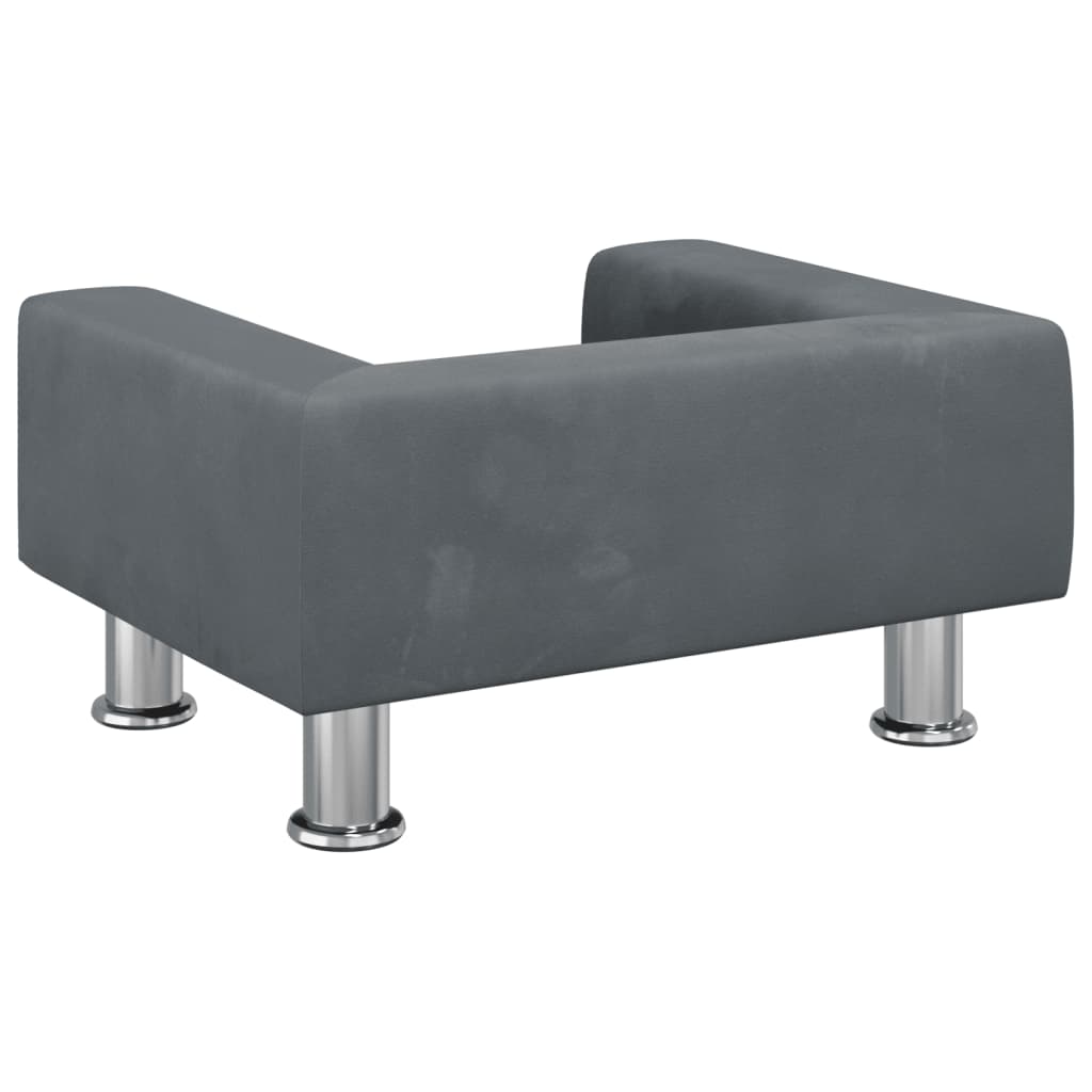 vidaXL Canapea pentru copii, gri închis, 50x40x26,5 cm, catifea vidaXL Canapea pentru copii, gri închis, 50x40x26,5 cm, catifea