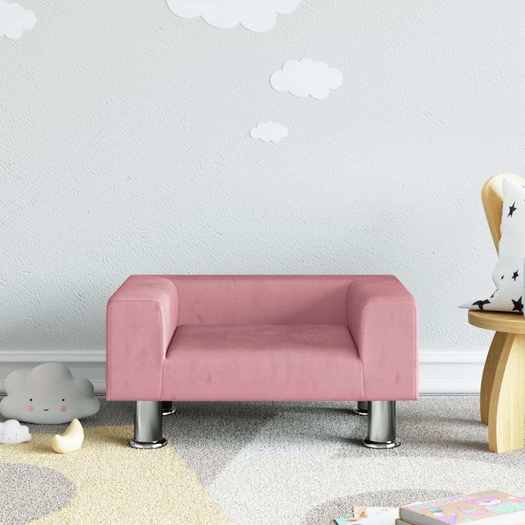 vidaXL Canapea pentru copii, roz, 50x40x26,5 cm, catifea vidaXL Canapea pentru copii, roz, 50x40x26,5 cm, catifea