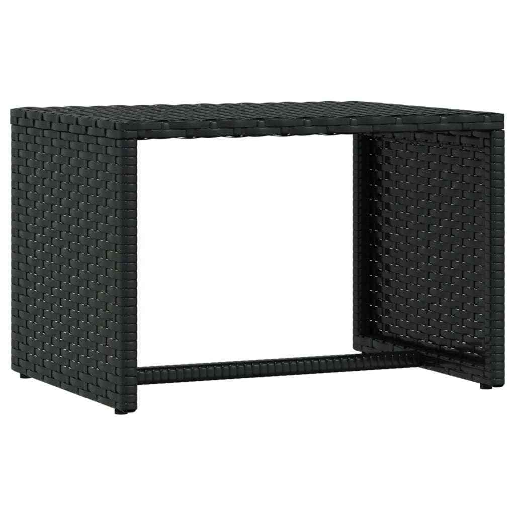 vidaXL Șezlong, 1 buc., cu masă, negru, poliratan vidaXL Șezlong, 1 buc., cu masă, negru, poliratan
