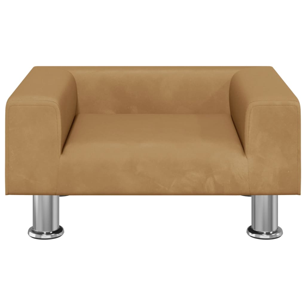 vidaXL Canapea pentru copii, maro, 50x40x26,5 cm, catifea vidaXL Canapea pentru copii, maro, 50x40x26,5 cm, catifea