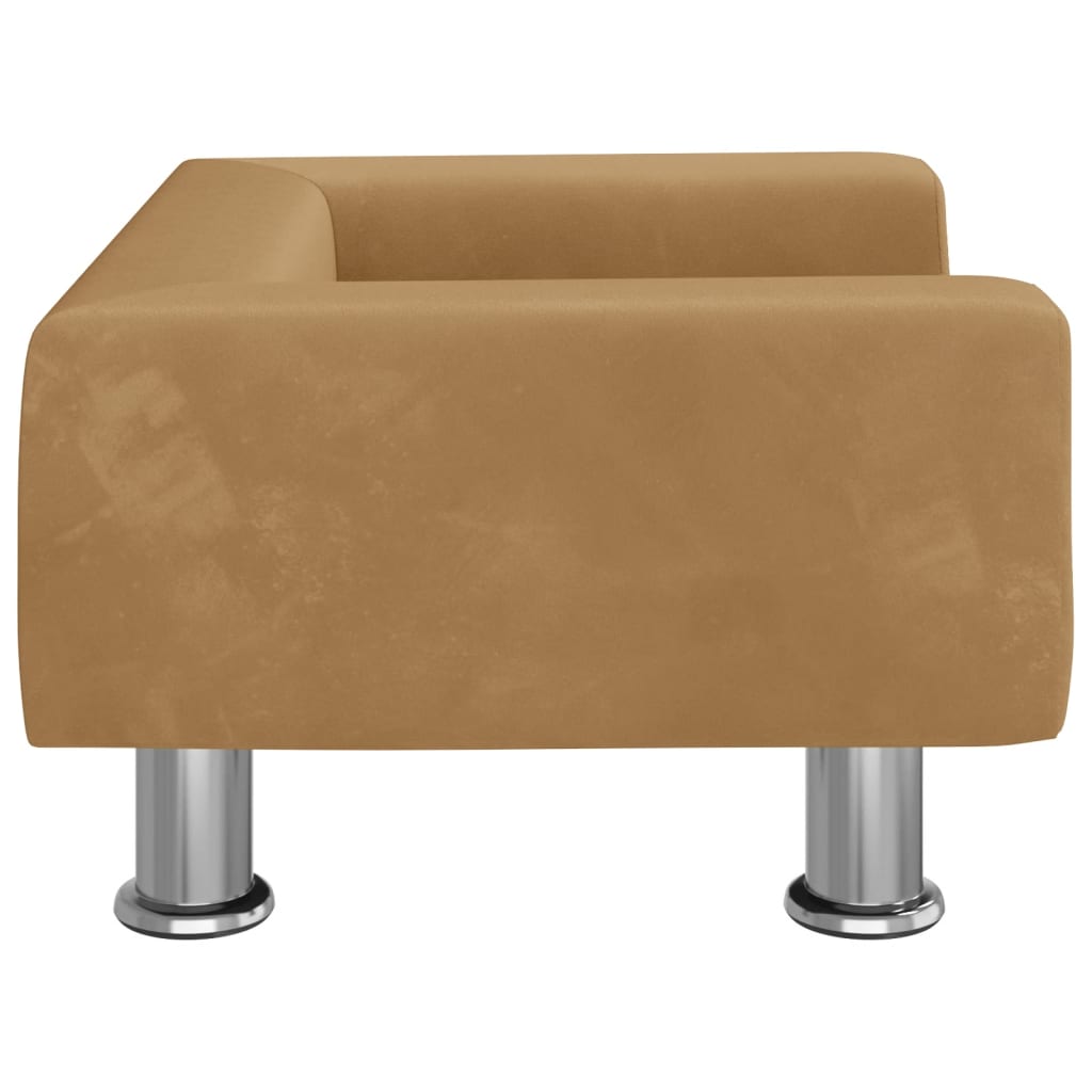 vidaXL Canapea pentru copii, maro, 50x40x26,5 cm, catifea vidaXL Canapea pentru copii, maro, 50x40x26,5 cm, catifea
