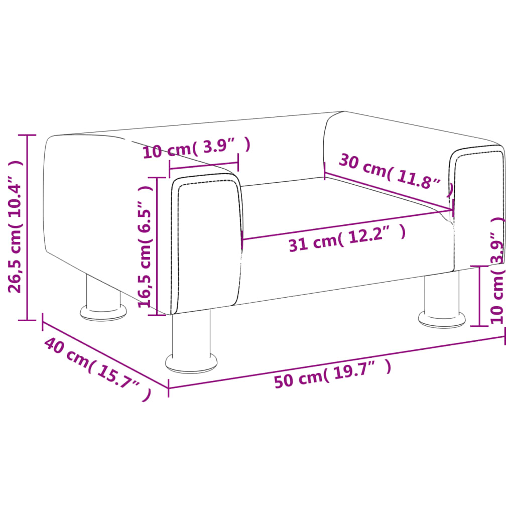 vidaXL Canapea pentru copii, maro, 50x40x26,5 cm, catifea vidaXL Canapea pentru copii, maro, 50x40x26,5 cm, catifea