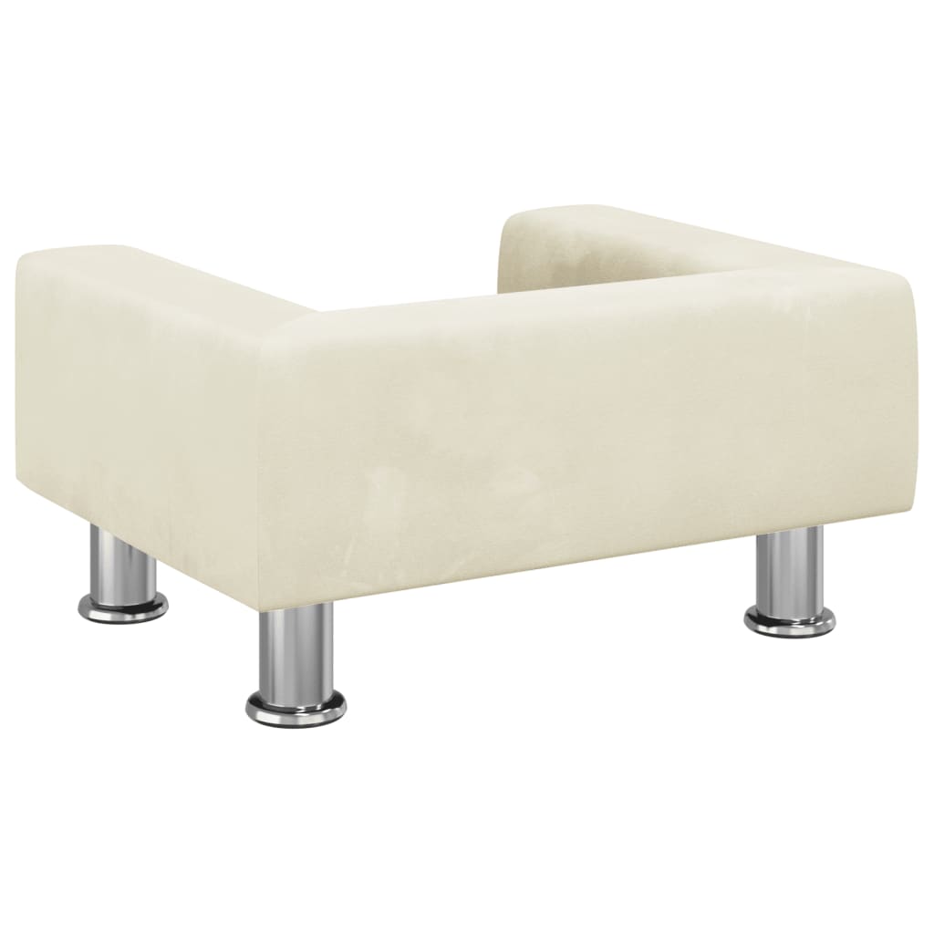 vidaXL Canapea pentru copii, crem, 50x40x26,5 cm, catifea vidaXL Canapea pentru copii, crem, 50x40x26,5 cm, catifea