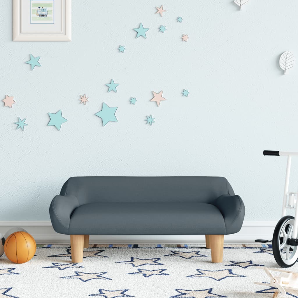 vidaXL Canapea pentru copii, gri închis, 70x40x24 cm, material textil vidaXL Canapea pentru copii, gri închis, 70x40x24 cm, material textil
