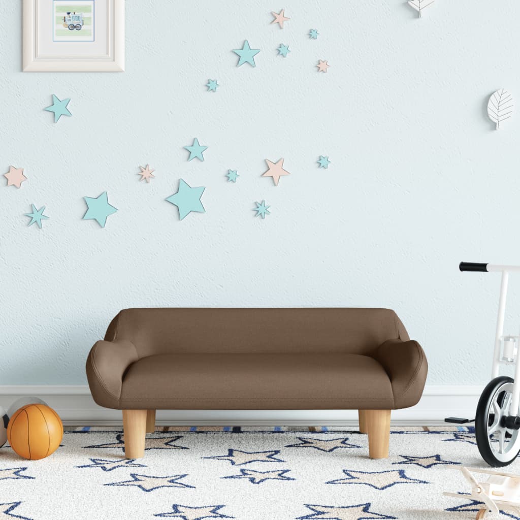 vidaXL Canapea pentru copii, maro, 70x40x24 cm, material textil vidaXL Canapea pentru copii, maro, 70x40x24 cm, material textil