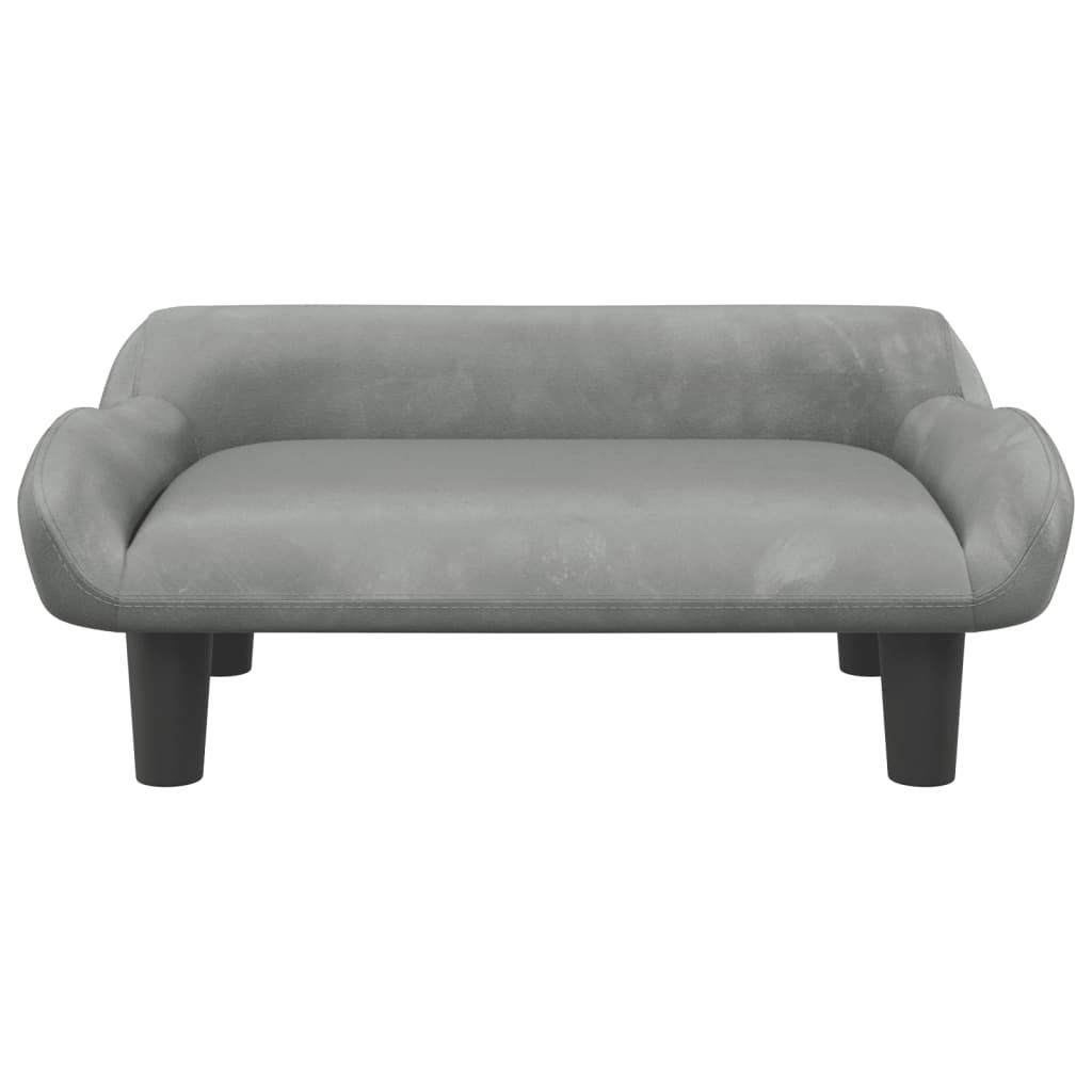 vidaXL Canapea pentru copii, gri deschis, 70x40x24 cm, catifea vidaXL Canapea pentru copii, gri deschis, 70x40x24 cm, catifea