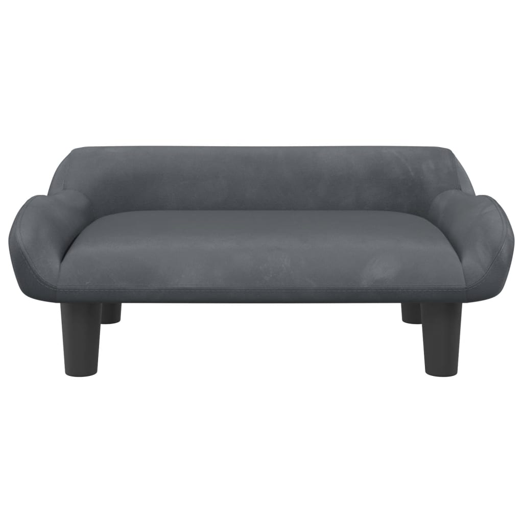 vidaXL Canapea pentru copii, gri închis, 70x40x24 cm, catifea vidaXL Canapea pentru copii, gri închis, 70x40x24 cm, catifea