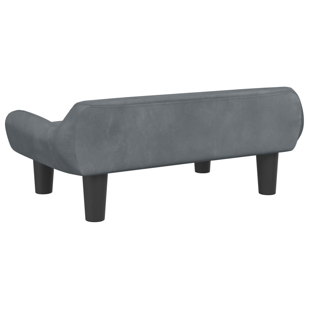vidaXL Canapea pentru copii, gri închis, 70x40x24 cm, catifea vidaXL Canapea pentru copii, gri închis, 70x40x24 cm, catifea