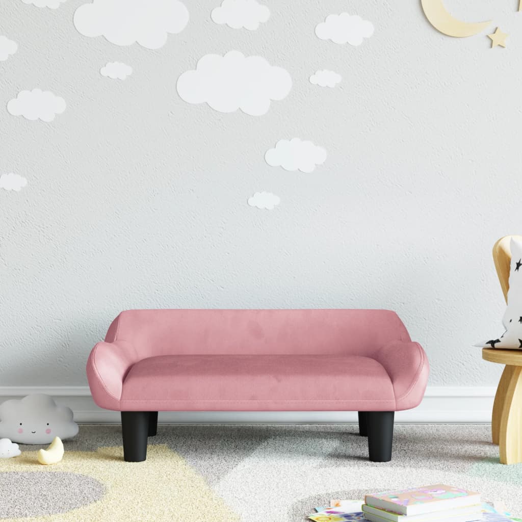 vidaXL Canapea pentru copii, roz, 70x40x24 cm, catifea vidaXL Canapea pentru copii, roz, 70x40x24 cm, catifea