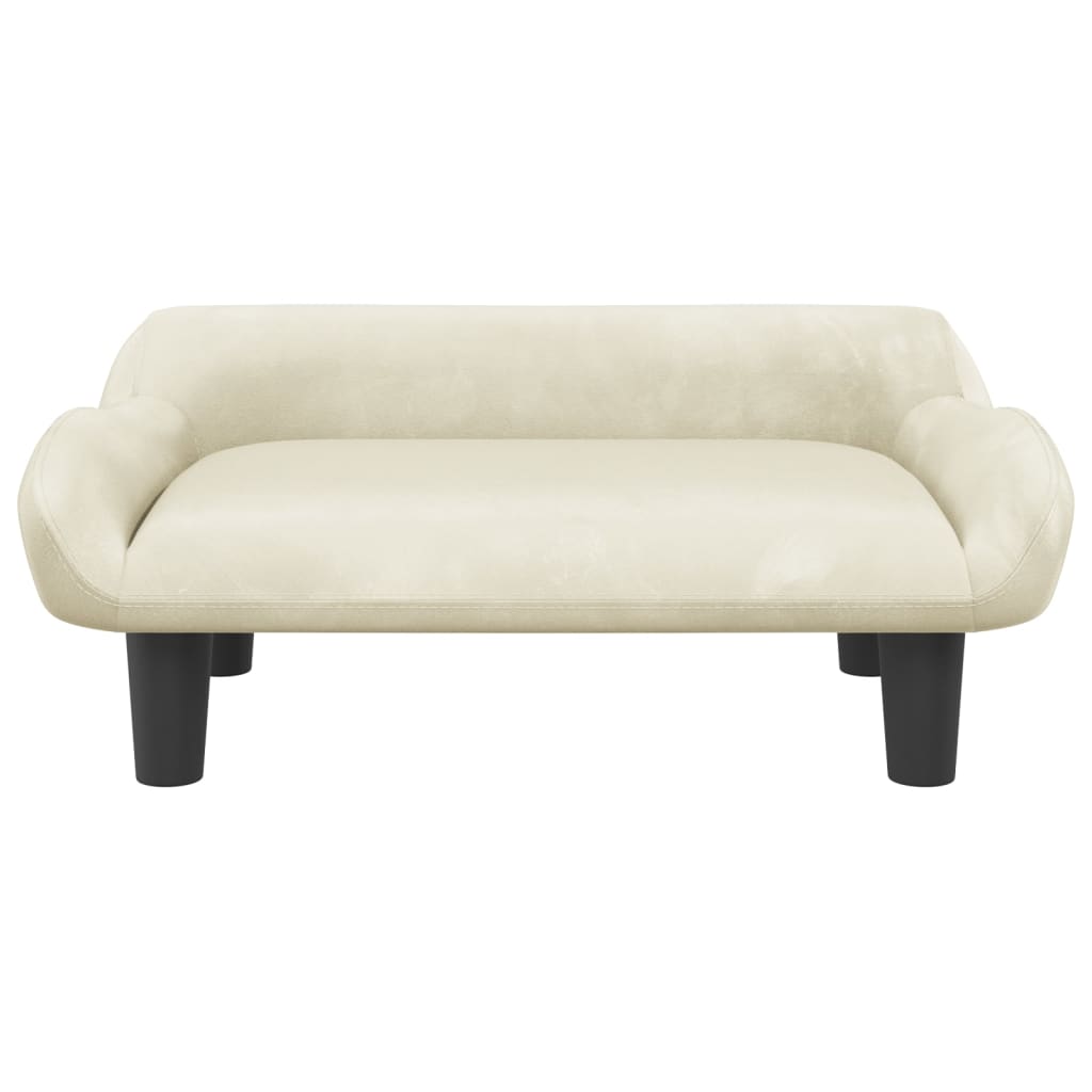 vidaXL Canapea pentru copii, crem, 70x40x24 cm, catifea vidaXL Canapea pentru copii, crem, 70x40x24 cm, catifea