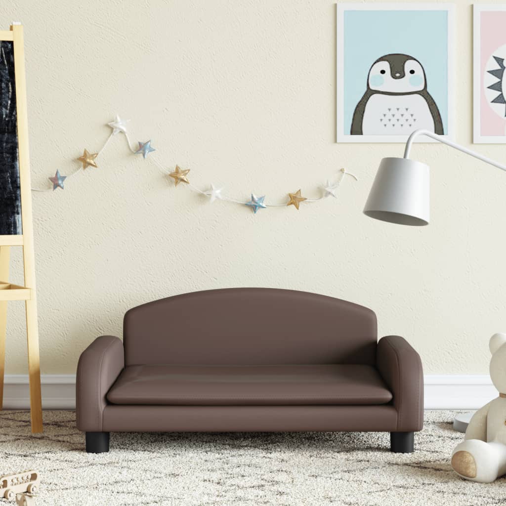 vidaXL Canapea pentru copii maro 70x45x30 cm piele artificială vidaXL Canapea pentru copii maro 70x45x30 cm piele artificială