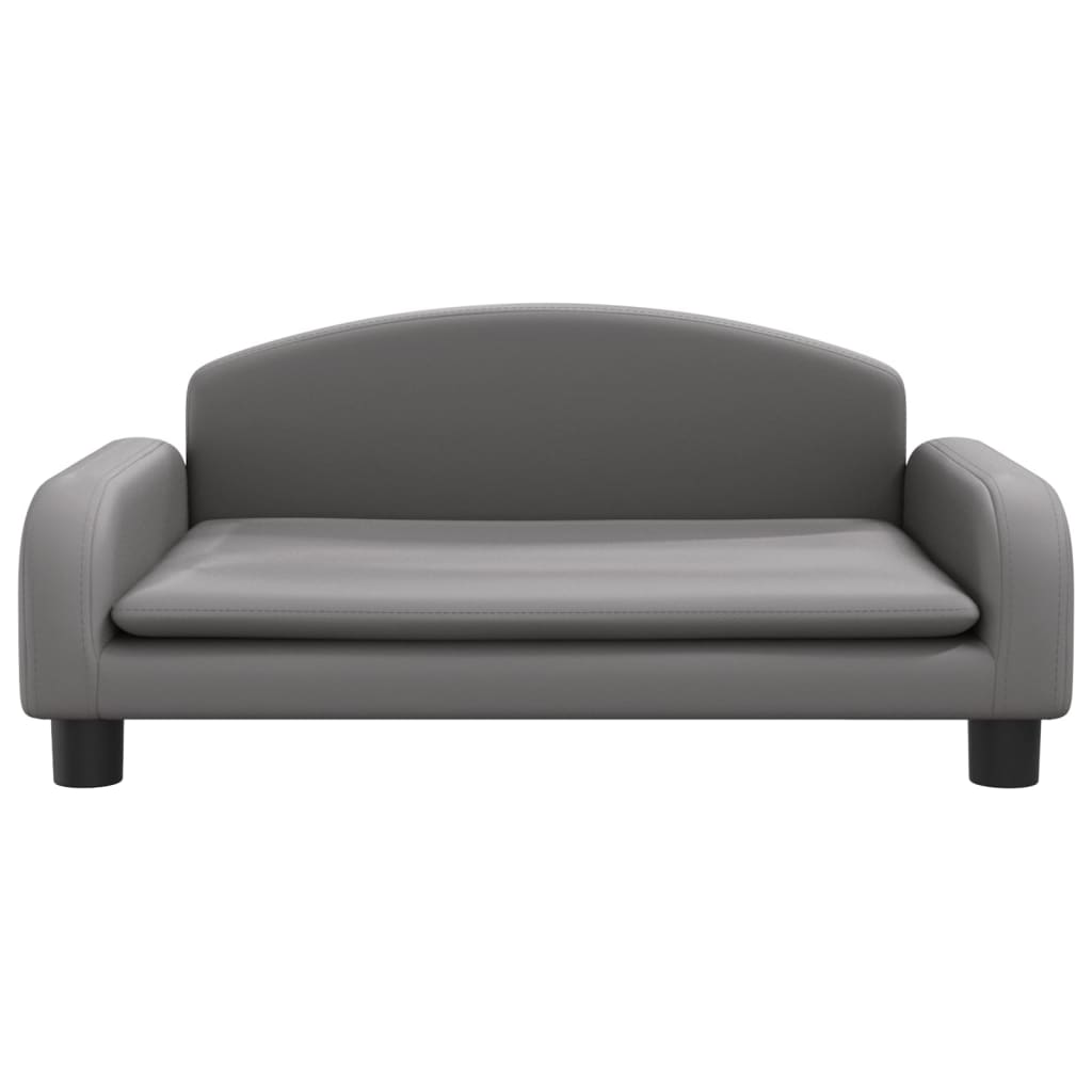 vidaXL Canapea pentru copii, gri, 70x45x30 cm, piele ecologică vidaXL Canapea pentru copii, gri, 70x45x30 cm, piele ecologică