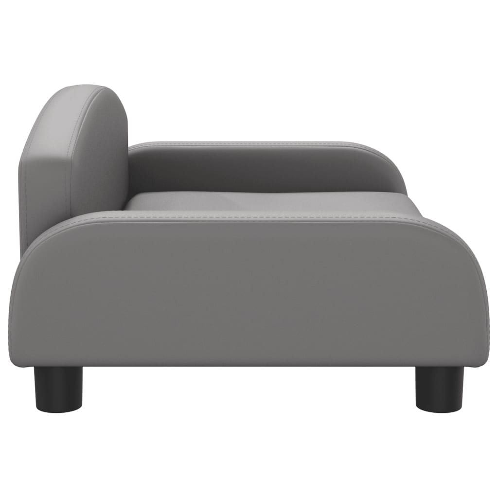 vidaXL Canapea pentru copii, gri, 70x45x30 cm, piele ecologică vidaXL Canapea pentru copii, gri, 70x45x30 cm, piele ecologică