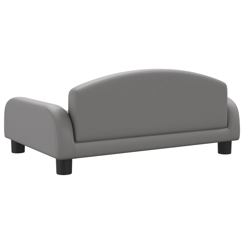vidaXL Canapea pentru copii, gri, 70x45x30 cm, piele ecologică vidaXL Canapea pentru copii, gri, 70x45x30 cm, piele ecologică