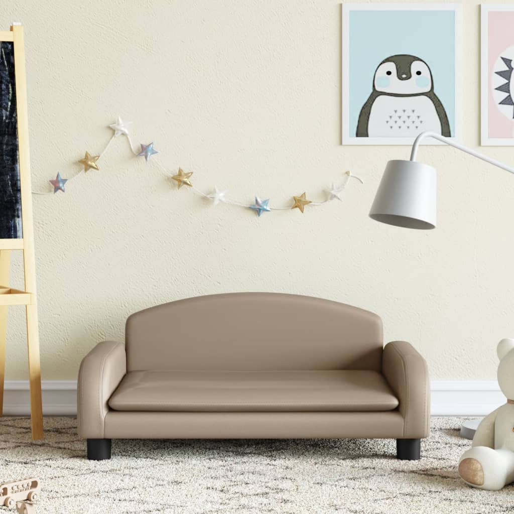 vidaXL Canapea pentru copii, cappuccino, 70x45x30 cm, piele ecologică vidaXL Canapea pentru copii, cappuccino, 70x45x30 cm, piele ecologică