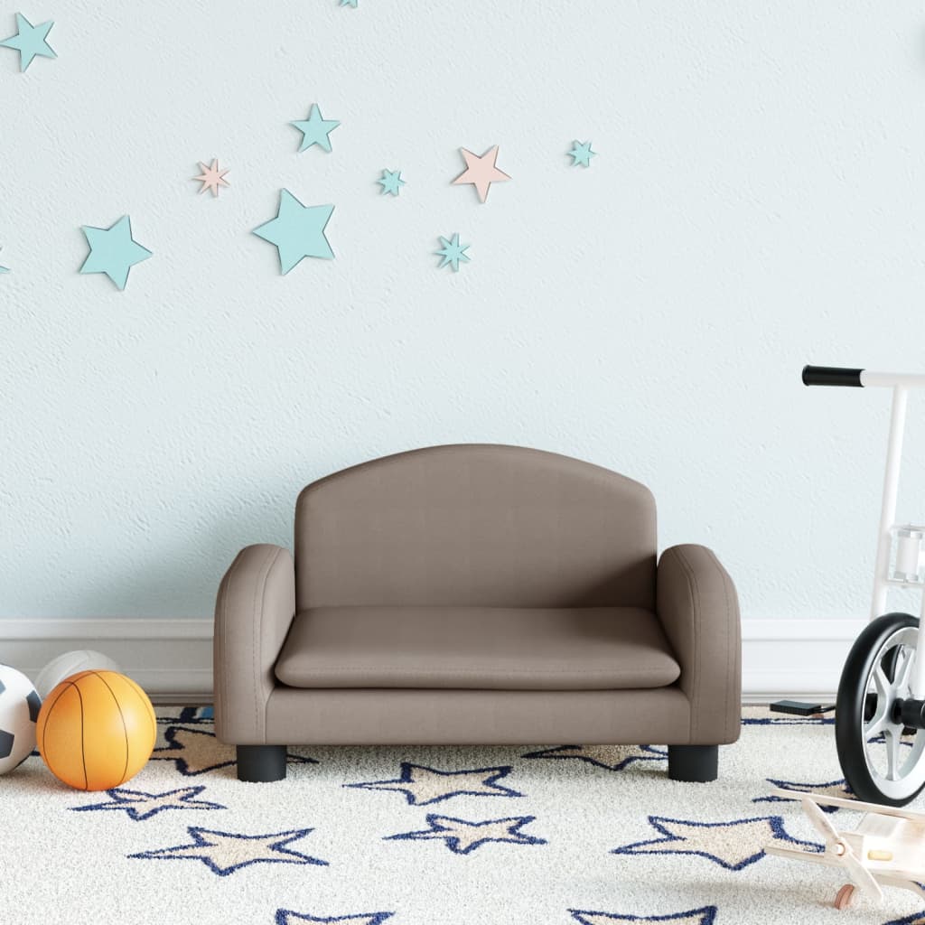 vidaXL Canapea pentru copii, gri taupe, 50x40x30 cm, material textil vidaXL Canapea pentru copii, gri taupe, 50x40x30 cm, material textil