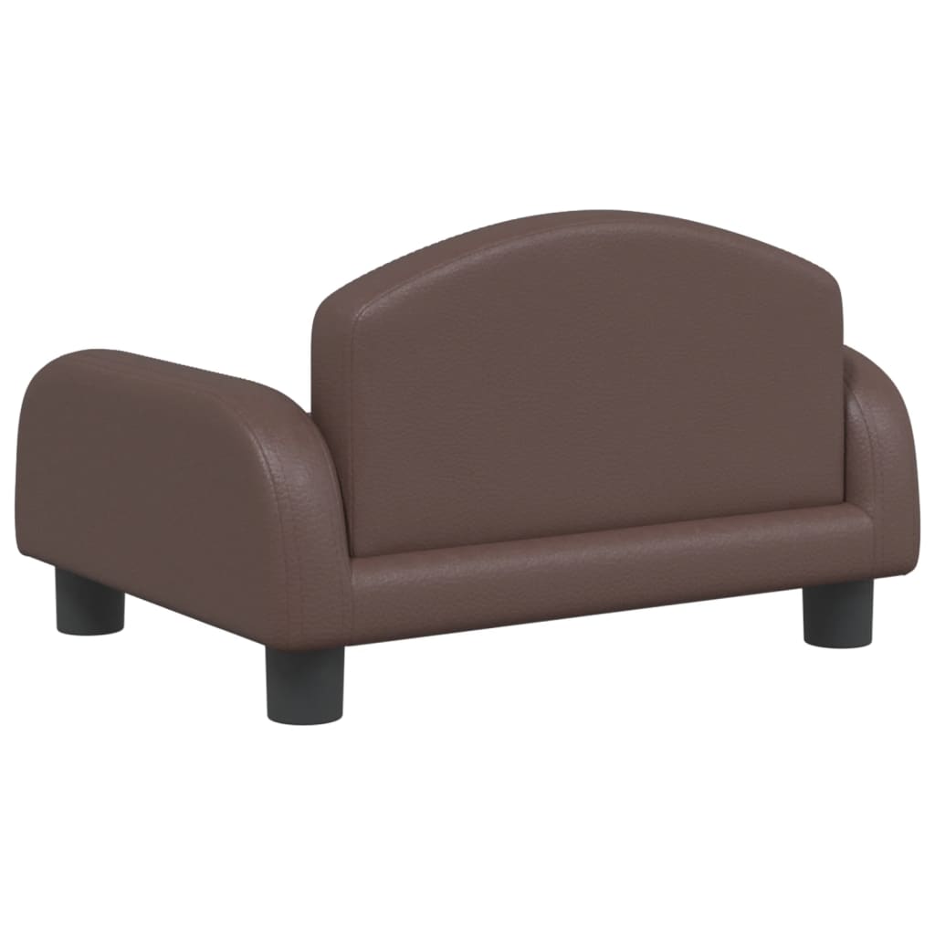 vidaXL Canapea pentru copii, maro, 50x40x30 cm, piele ecologică vidaXL Canapea pentru copii, maro, 50x40x30 cm, piele ecologică