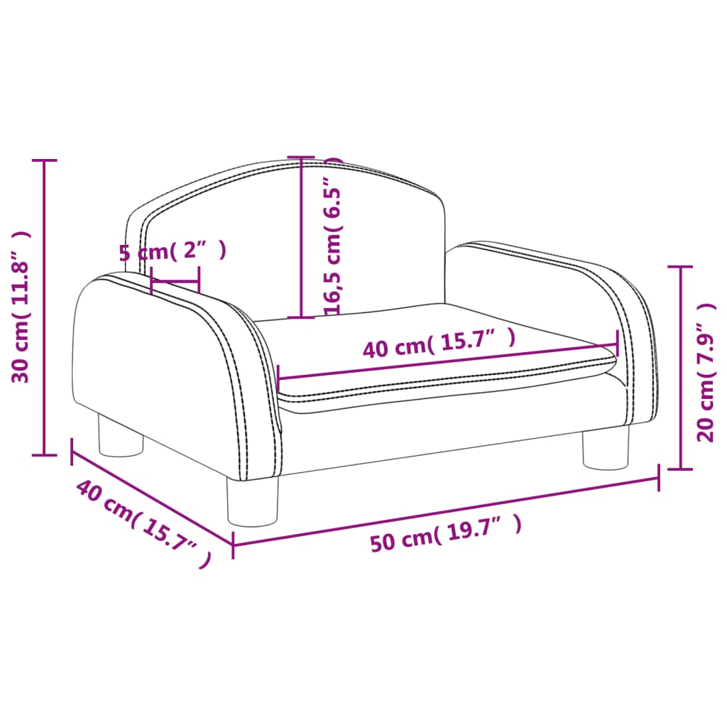 vidaXL Canapea pentru copii, maro, 50x40x30 cm, piele ecologică vidaXL Canapea pentru copii, maro, 50x40x30 cm, piele ecologică